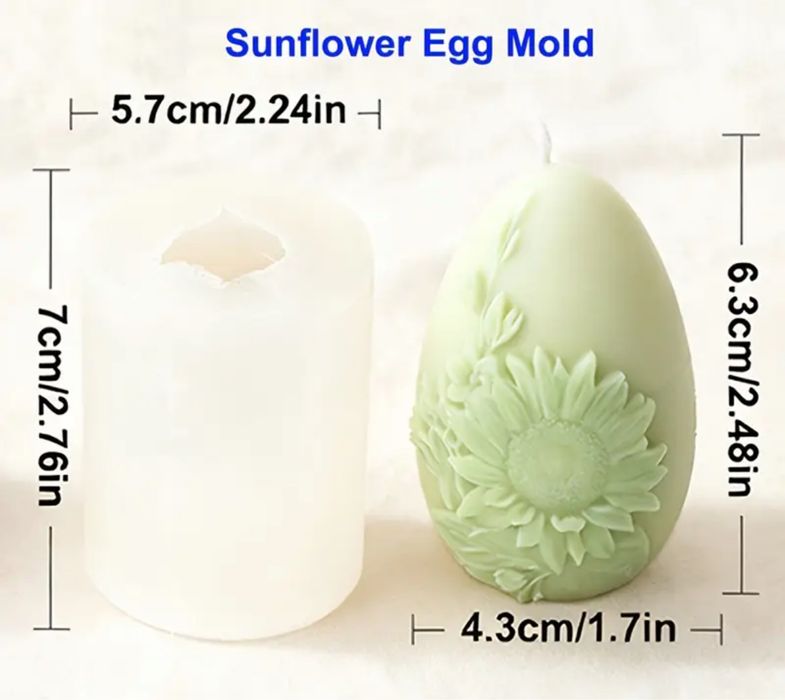 Форма для свічки яйце великдень, молд силіконовий яйце пасхальне