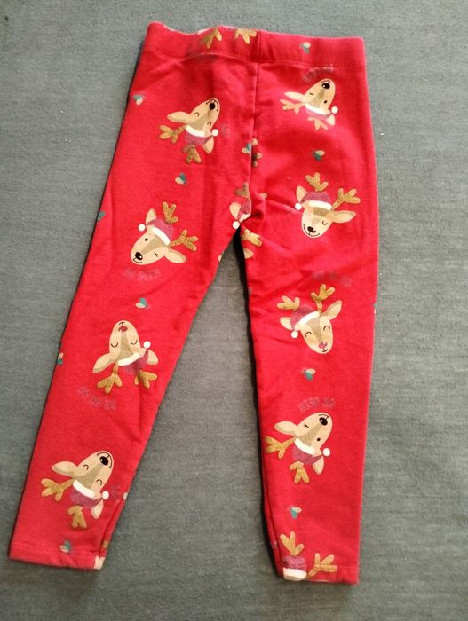 Leginsy ocieplane świąteczne 98