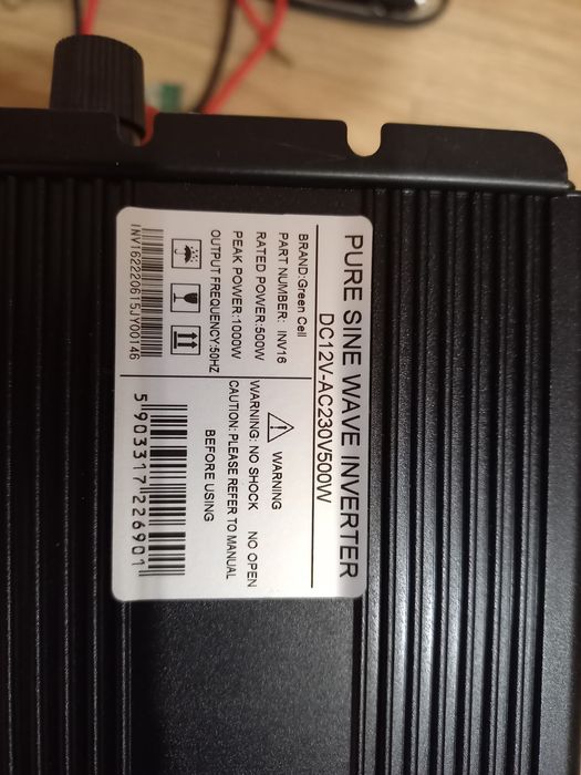 Інвертор Green Cell 12V-230V 500/1000W INV16