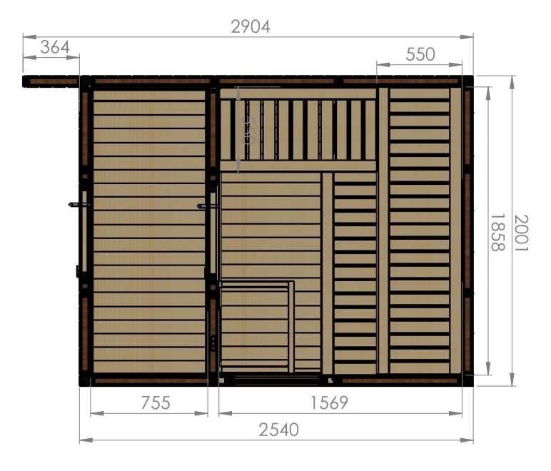 Sauna zewnętrzna fińska Musta 2x3 m montaż+zestaw 5 el. gratis