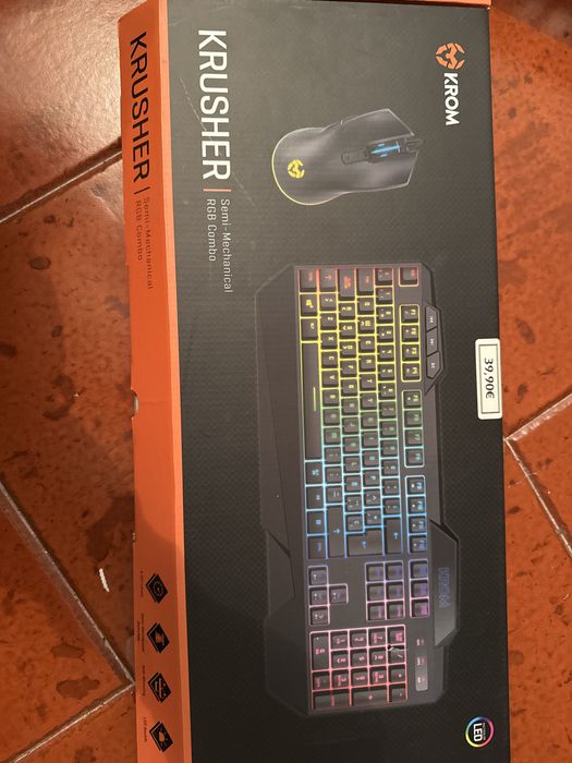 KROM Teclado semi mecanico e rato