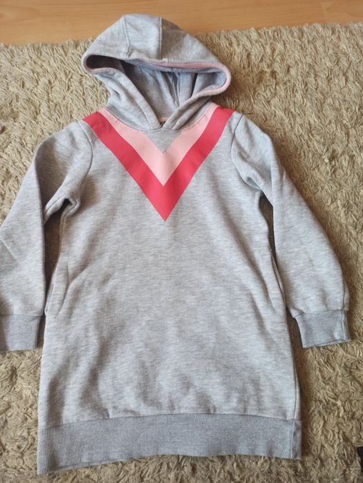 Bluza, sukienka dresowa dłuższa 122/128
