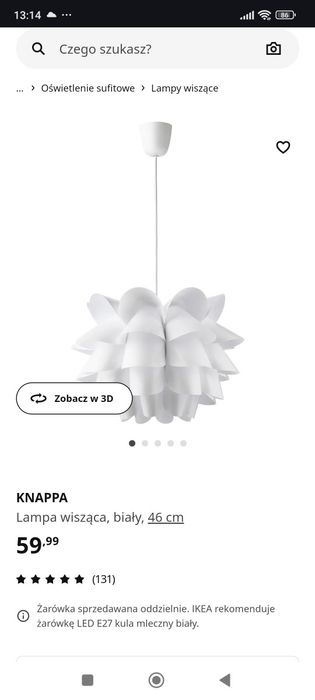 Lampa wisząca KNAPPA ikea