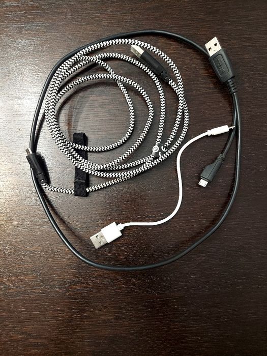 Trzy kable USB - micro USB, 1,5 m