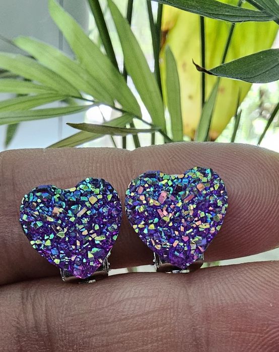 Klipsy dla dziewczynki serduszka handmade