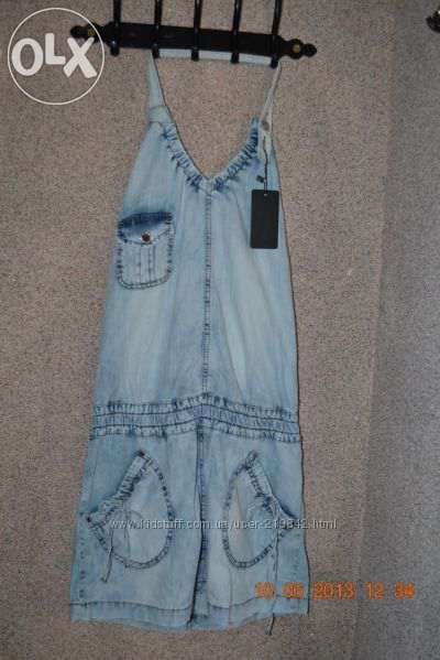 Супермодный стрейтчевый джинсовый легкий сарафанчик