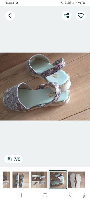 NOWE KULIG skóra naturalna skórzane sandały klapki wzór kwiaty r 39/40