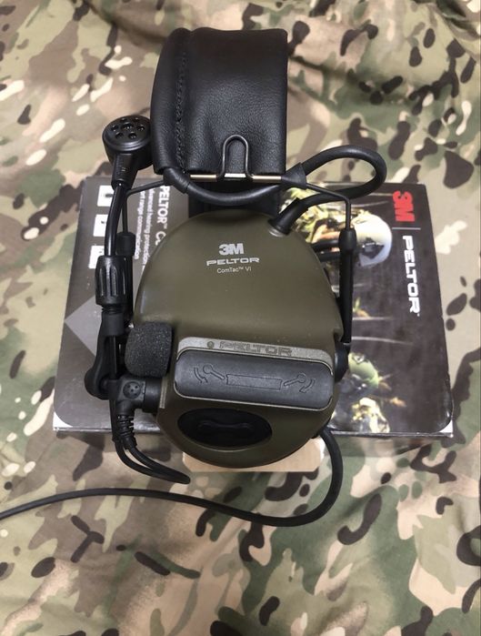 Активна гарнітура 3M Peltor ComTac VI NIB Headset Green з мікрофоном і вихідом під ПТТ
