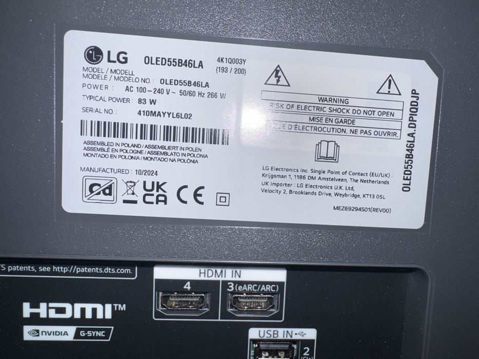 Telewizor LG 55oledb46la 120hz NOWY Z DEFEKTEM