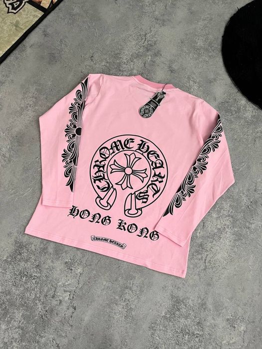 Лонгслив Chrome Hearts рожевий / Кофта хром хардс