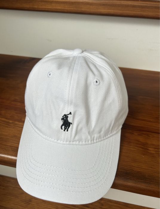 Czapka polo ralph lauren bejsbolowa biała dzokejka z daszkiem one size