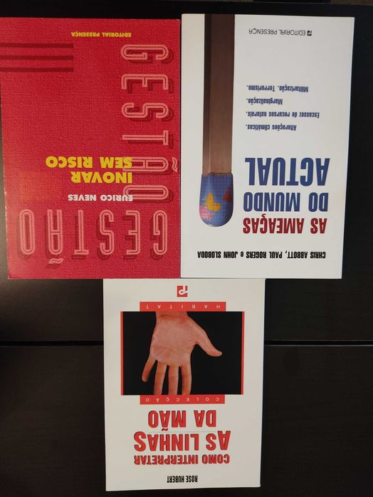 Conjunto de 3 livros, Inovar, Leitura das Mãos e Ameaças Mundo Atual