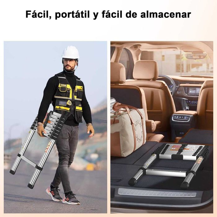 Escada telescópica 2,6 metros aço inoxidável - NOVO - ENVIO GRÁTIS