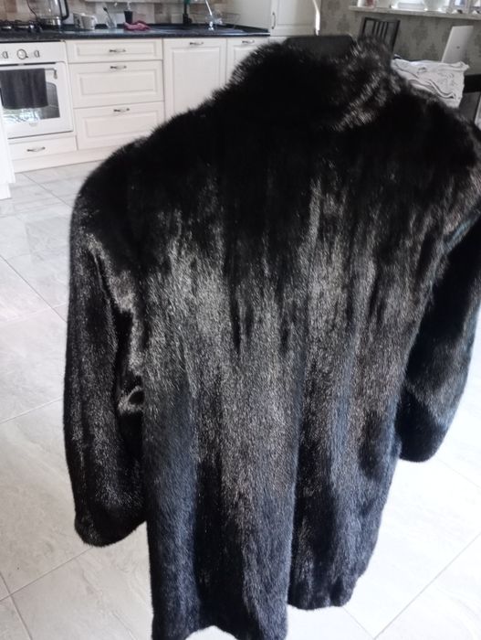 r. L-xl Blackglama norki naturalne futro z norek