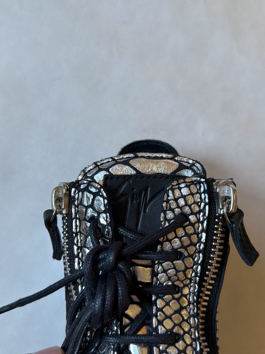 Guiseppe Zanotti Design Python Print Wedge High Top Y2K Sneakers сникерсы на платформе