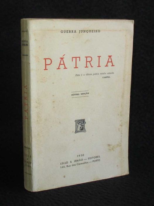 Livro Pátria Guerra Junqueiro Lello 1950