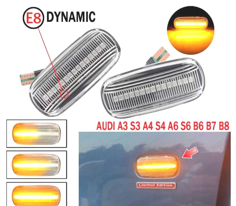 PISCAS LATERAIS LED BRANCOS PARA AUDI A4 B6 00-04 A4 B7 11.04-08