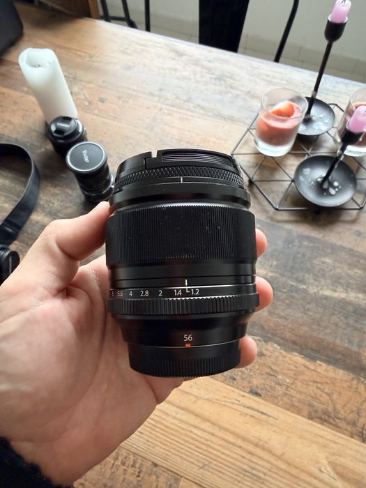 Lente Fuji 56mm 1.2 com filtro BW