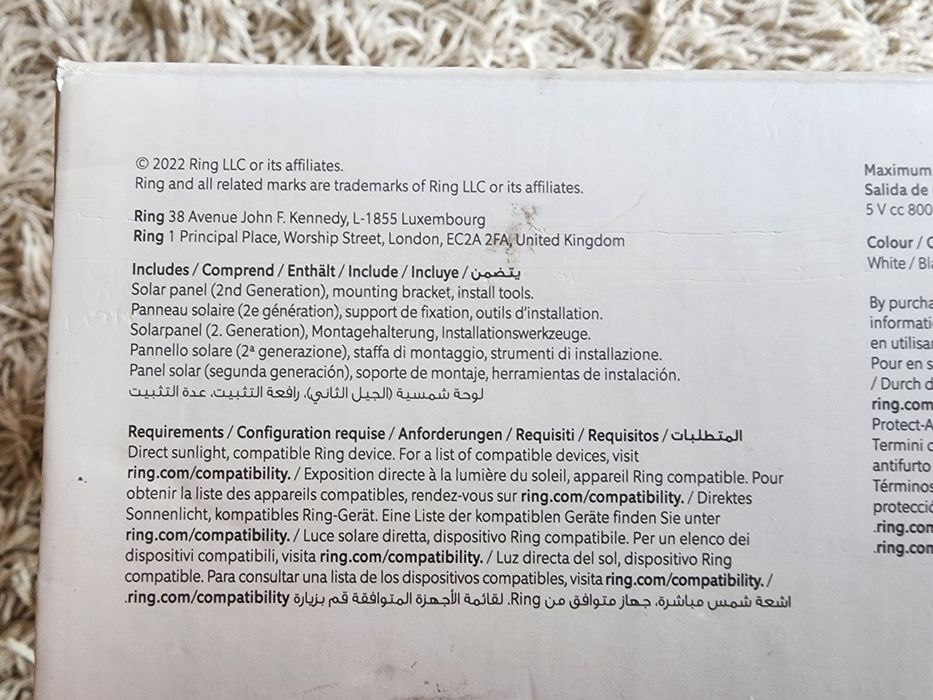 Câmara Ring e Painel Solar Ring