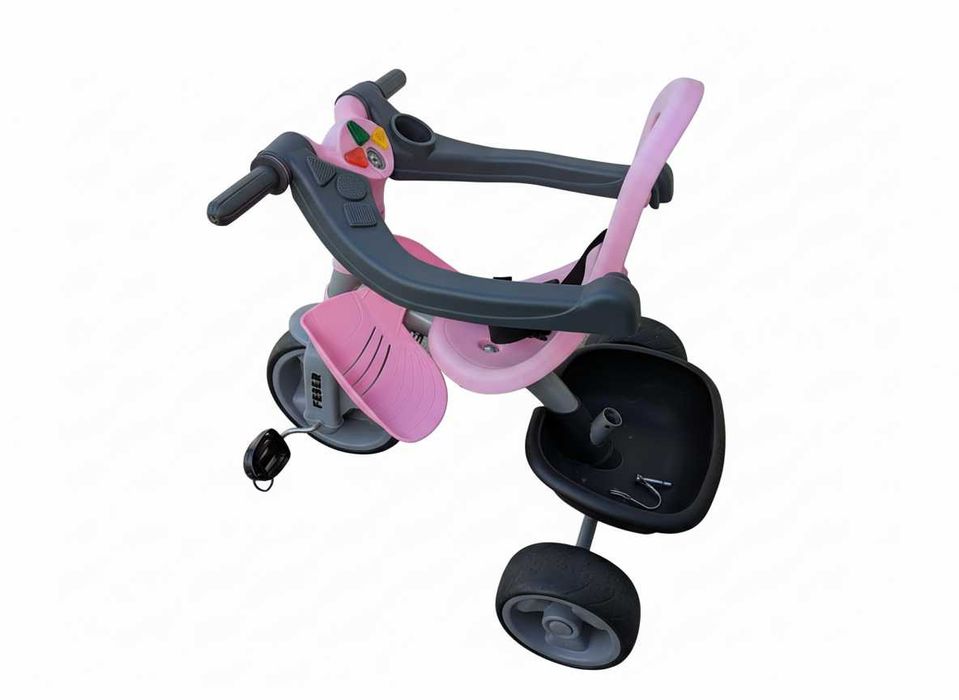 Triciclo Infantil Rosa/Cinza – Muito Bom Estado | Seguro e Confortável