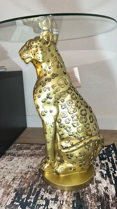 Mesa de apoio leopardo dourado - nova!