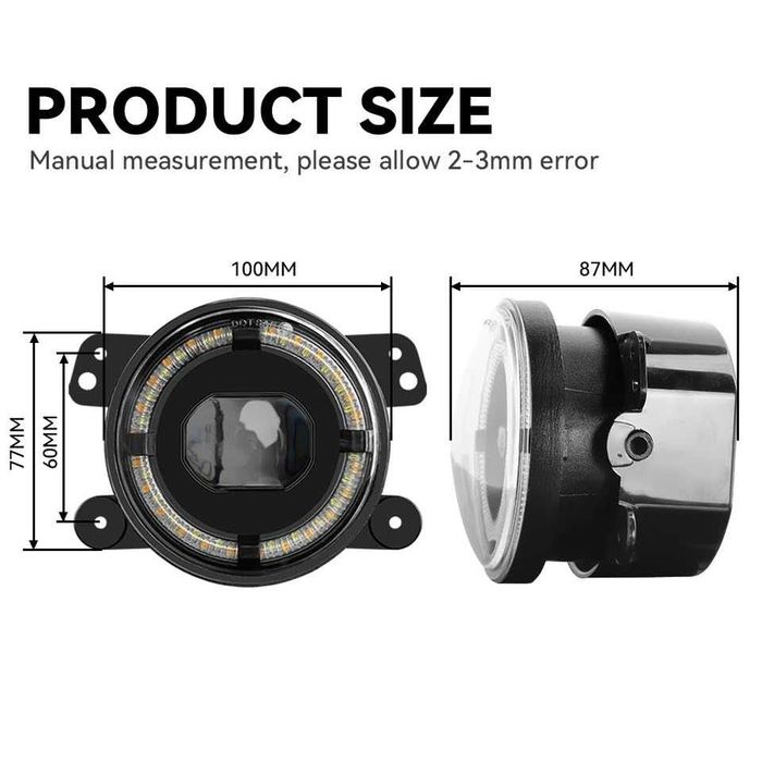 2 Farois de Nevoeiro em Led/Angel Eyes para Carro/Jipe Nº3 | NOVOS