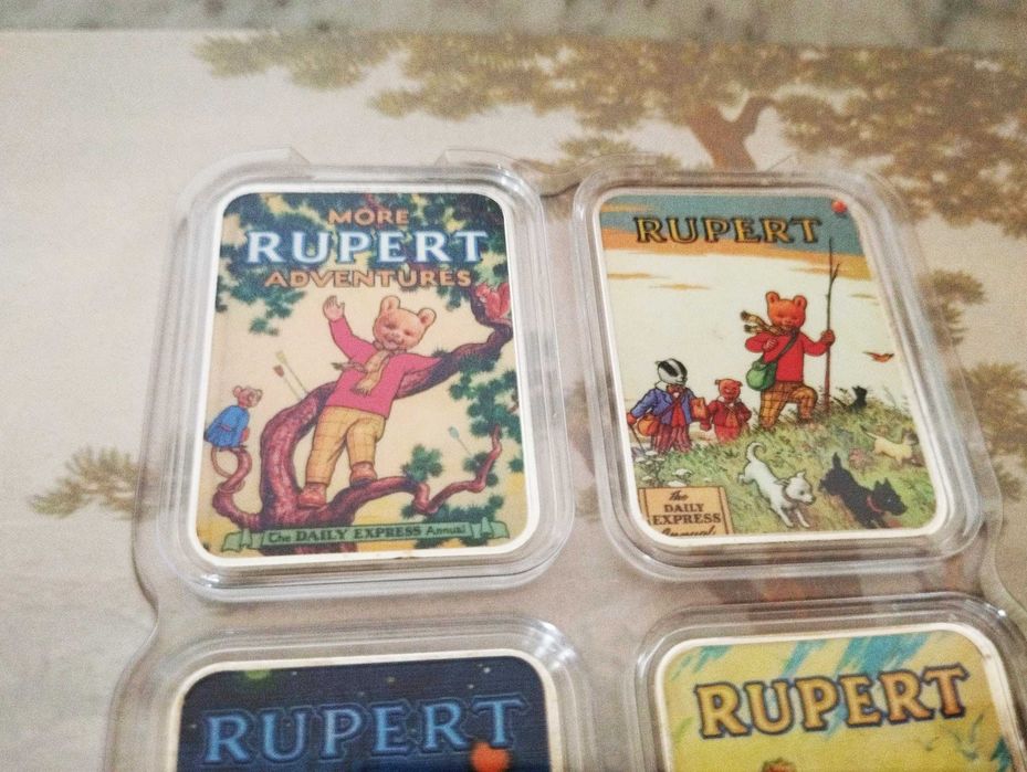 Coleção Medalhas Rupert Bear - 12 Medalhas Prata