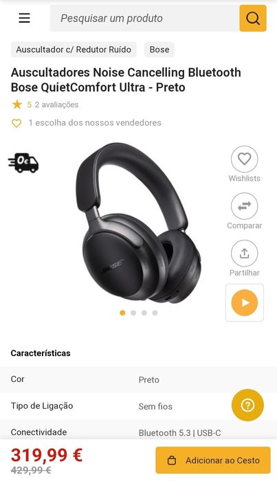 Bose QuietComfort Ultra e Google Pixel Buds 2 Pro. Fatura, garantia
