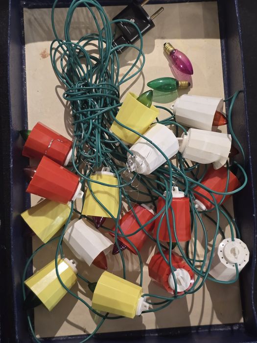Lampki  świąteczne choinkowe z Prl-u retro światełka na choinkę vintage