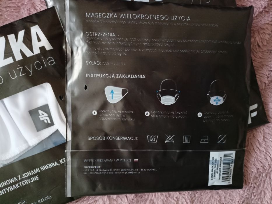 Maseczki 4F zestaw