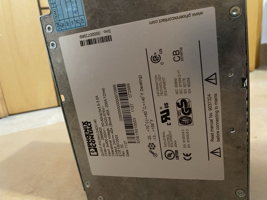Fonte de Alimentação Phoenix Contact QUINT 24V 40A (Trifásica)