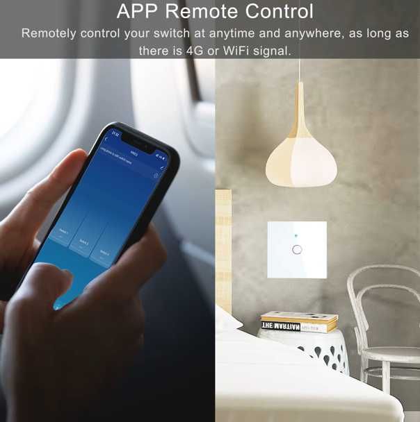 Włącznik do światła - dotykowy - WiFi - aplikacja TUYA - pojedynczy
