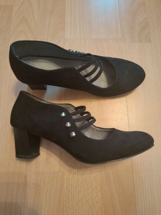 Buty damskie czolenka zamszowe