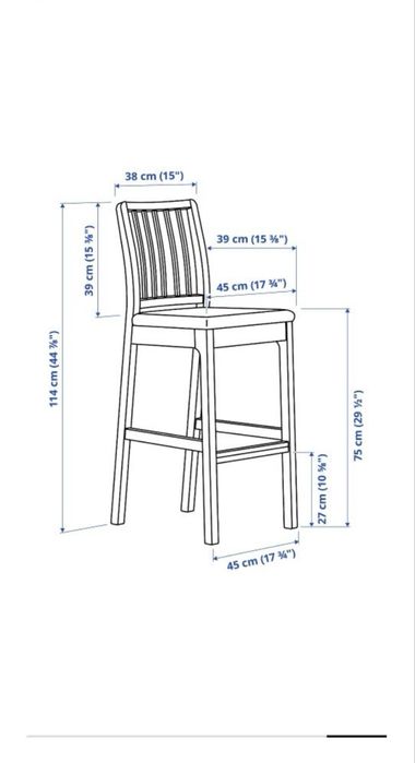 Cadeiras altas 75cm