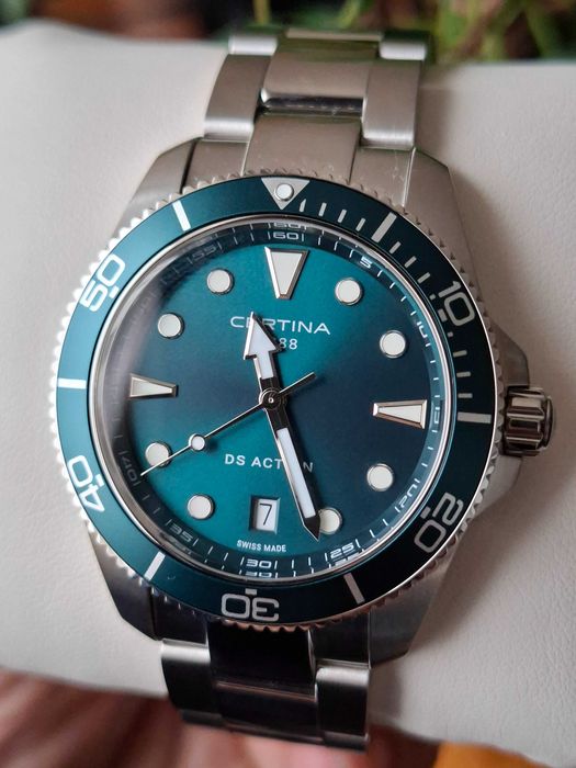 Zegarek męski Certina DS Action Diver Green Dial - Nowy, nieużywany