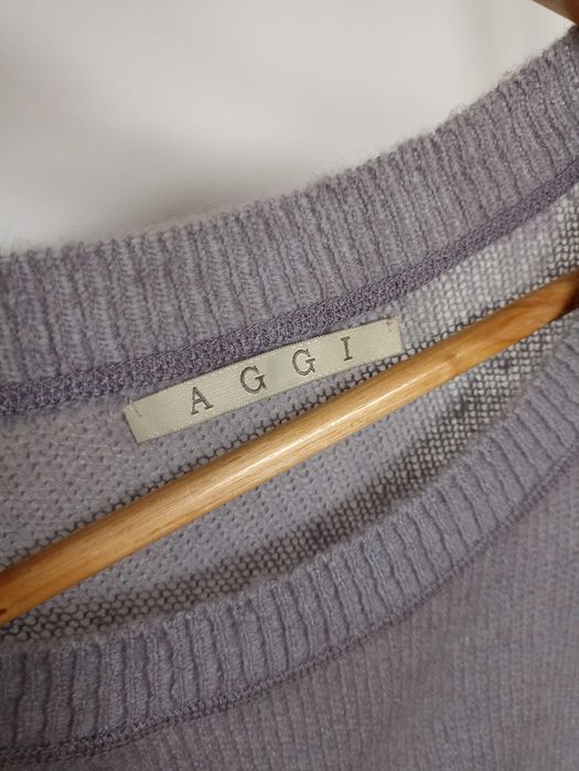 Cienki sweterek z moherem AGGI szary gołębi