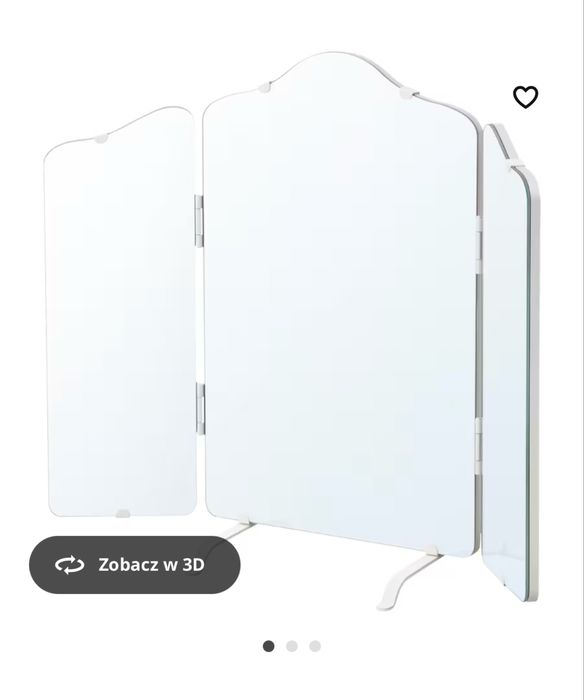Lustro trójdzielne na toaletkę