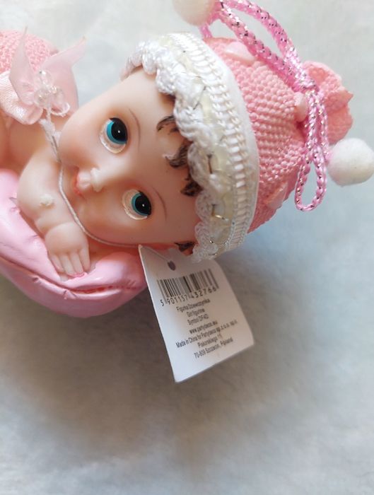 Śliczna duża figurka dziewczynki na tort chrzest roczek nowa