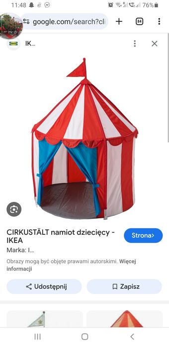 Namiot dla dzieci ikea
