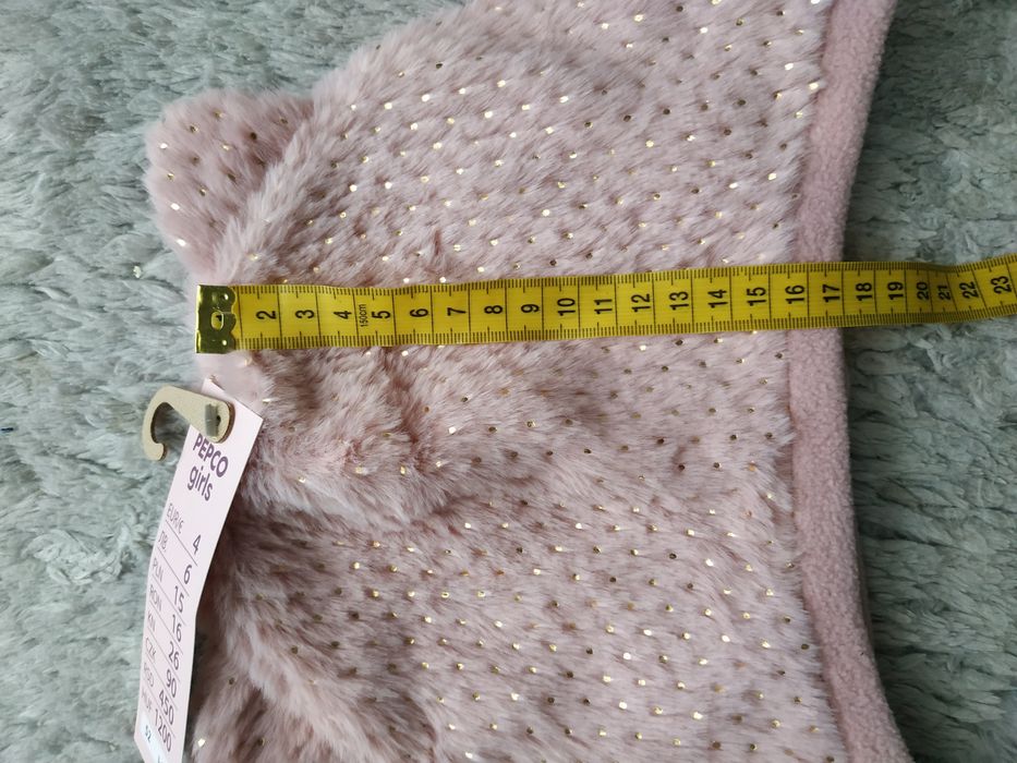 Nowy komplet/czapka/rękawiczki/różowy/złote kropki/prezent/Pepco/r.52