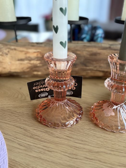 Szklany swiecznik 2szt