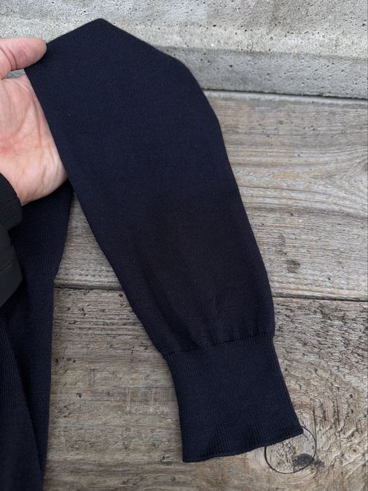 Granatowy, wełniany, rozpinany sweter z golfem Suitsupply, rozmiar M