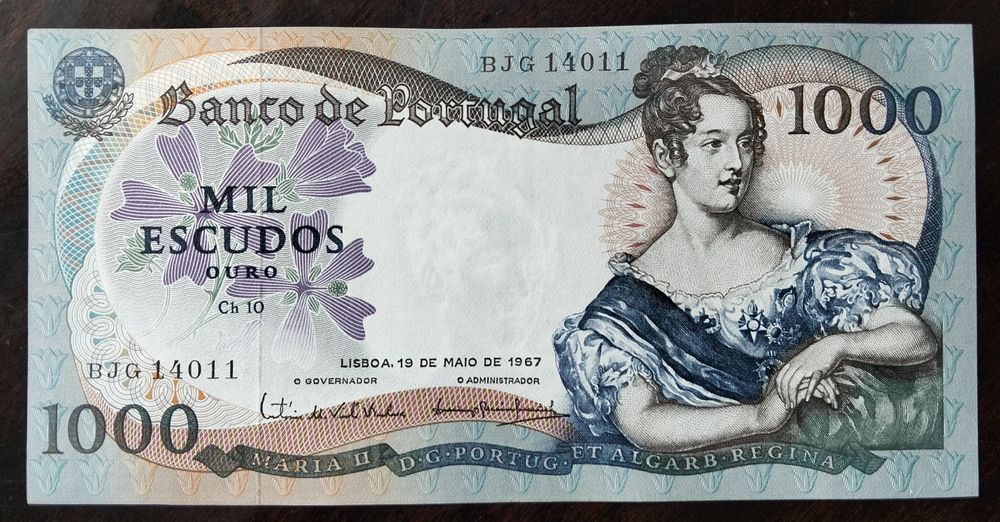Nota 1000$ 1967 D. Maria II Estado Nova
