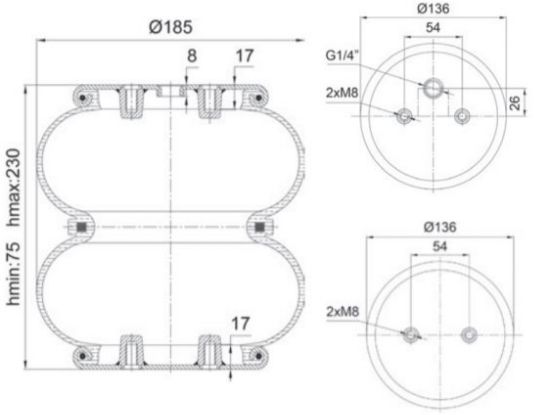 Пневмоподушка mercedes sprinter vario, vw crafter lt, ford transit подушка для підсилення