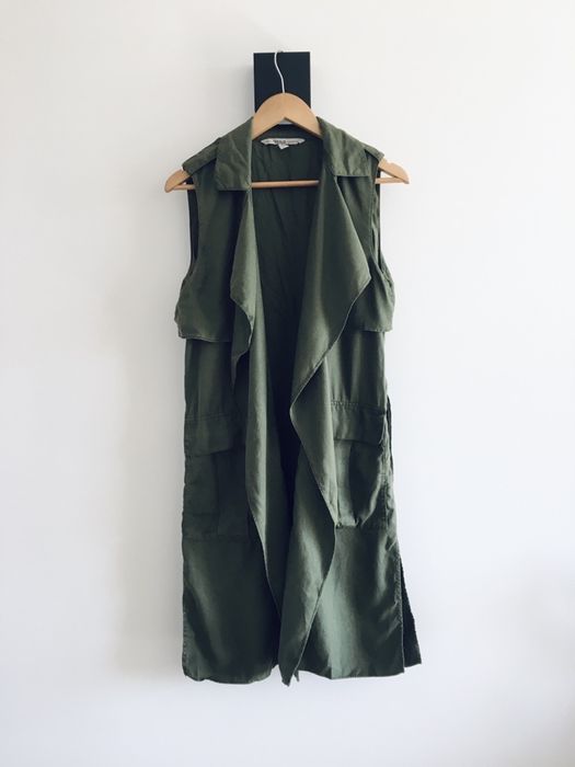 Kamizelka khaki luźna oversize waterfall zara nowa