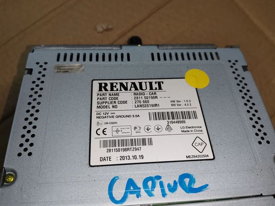 radio nawigacja 281150198r renault captur 13-18