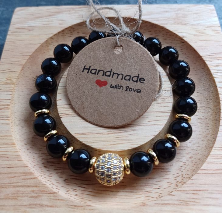 Bransoletka 2w1 z kamienia naturalnego Handmade