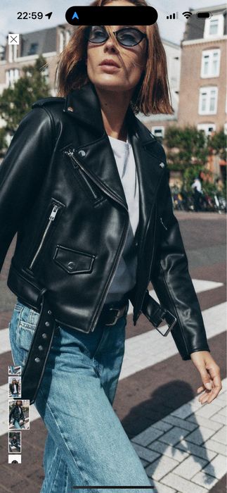 Черная куртка косуха Zara