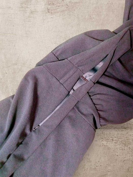 Темно-синій комбінезон, злегка еластичний, кльош