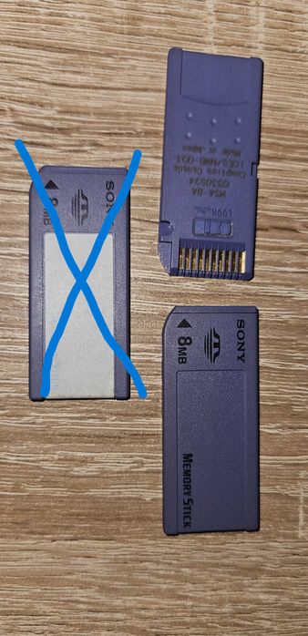 Pamięci foto - Memory Stick 8 mb. - używane - sprawne